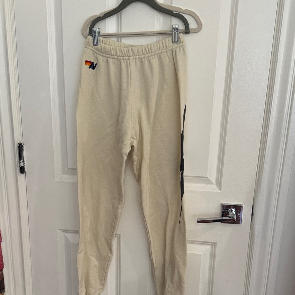Aviator Nation Cream Joggers